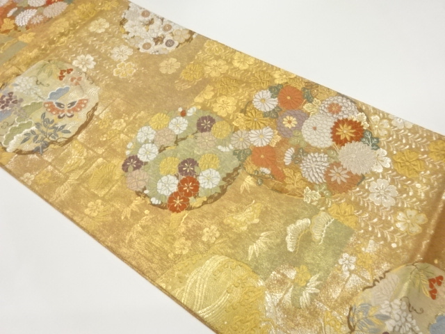 JAPANESE FUKURO OBI / WOVEN FLOWERS